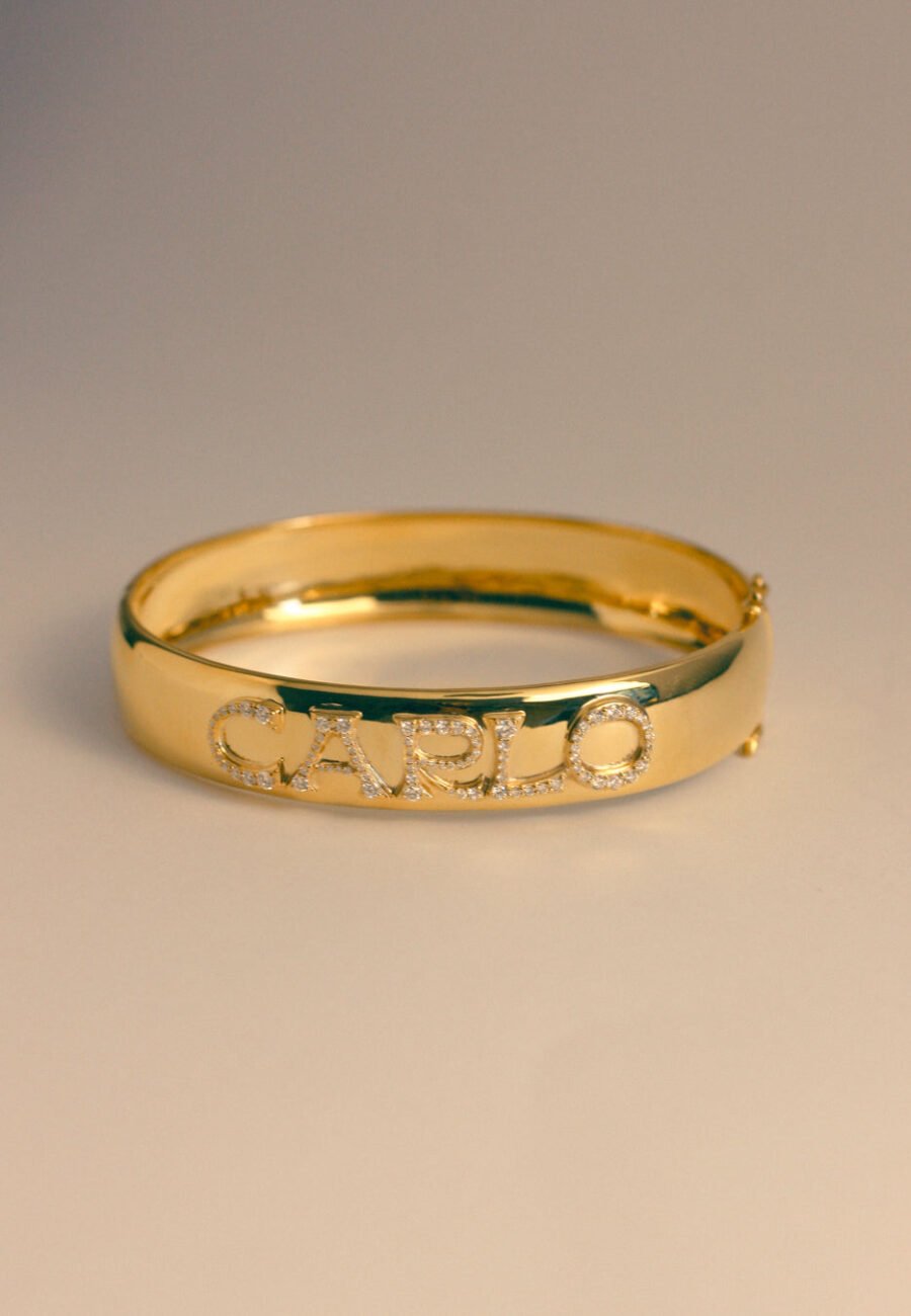 The Pave Initial Bangle