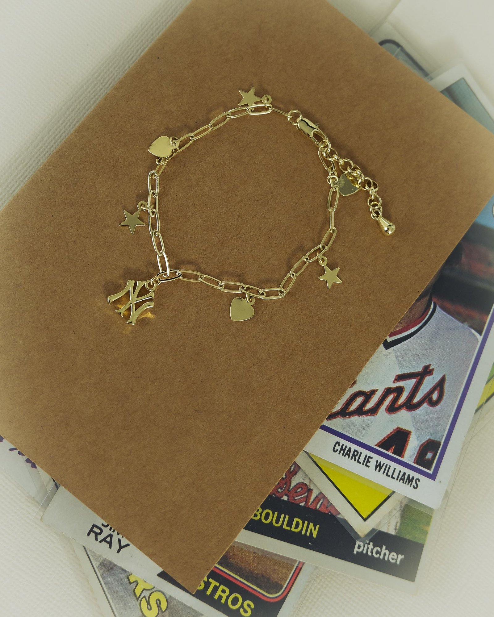 The MLB Star + Hearts Logo Charm Bracelet- Silver - Image 3