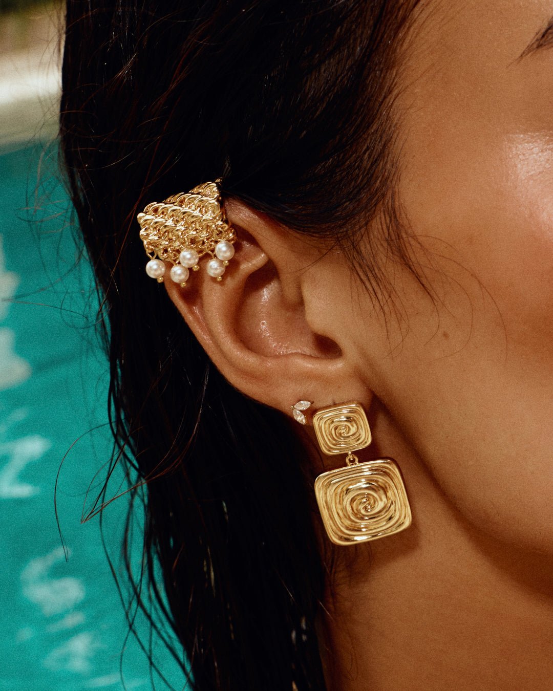 The Palma Pearl Ear Cuff- Silver - Image 5