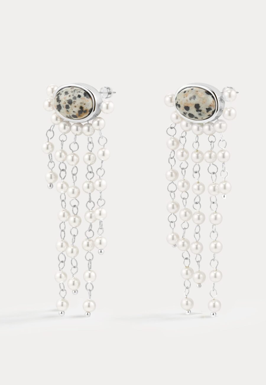 The Palma Pearl Studs- Silver