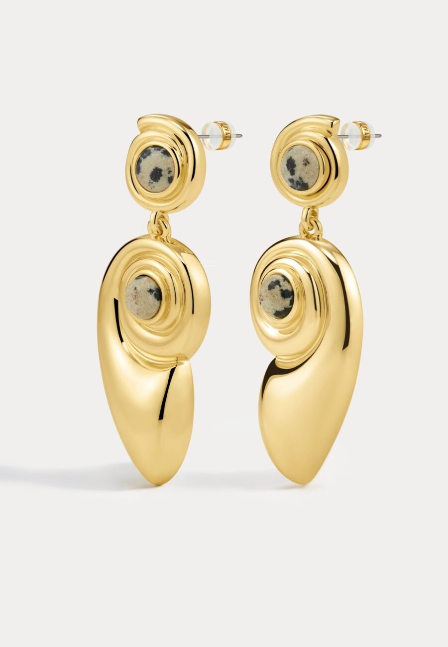 The Palma Shell Statement Earrings- Gold