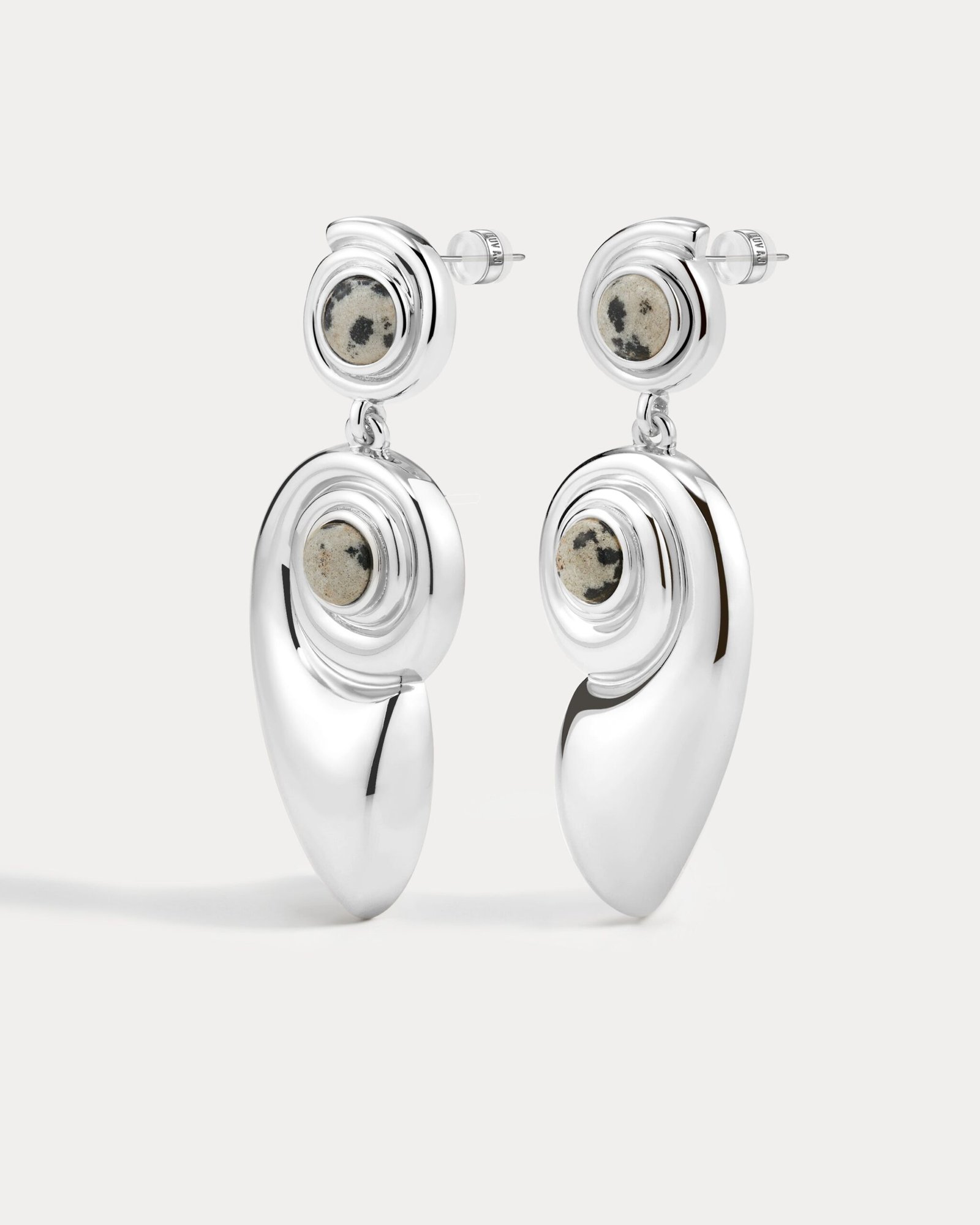 The Palma Shell Statement Earrings- Silver