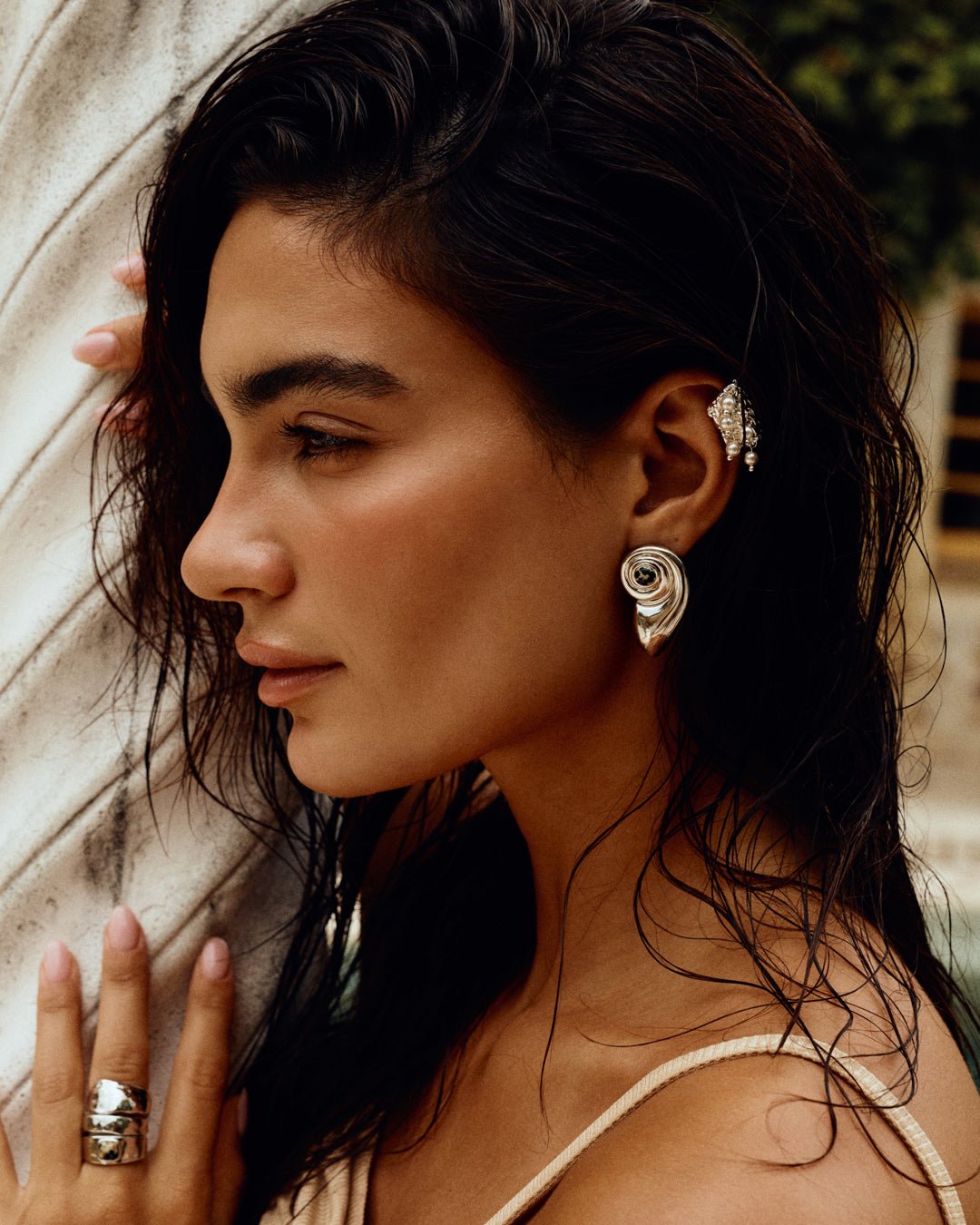 The Palma Shell Studs- Gold - Image 2