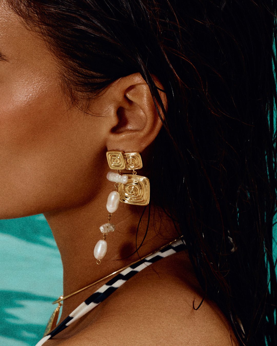 The Seychelles Statement Earrings- Gold - Image 2