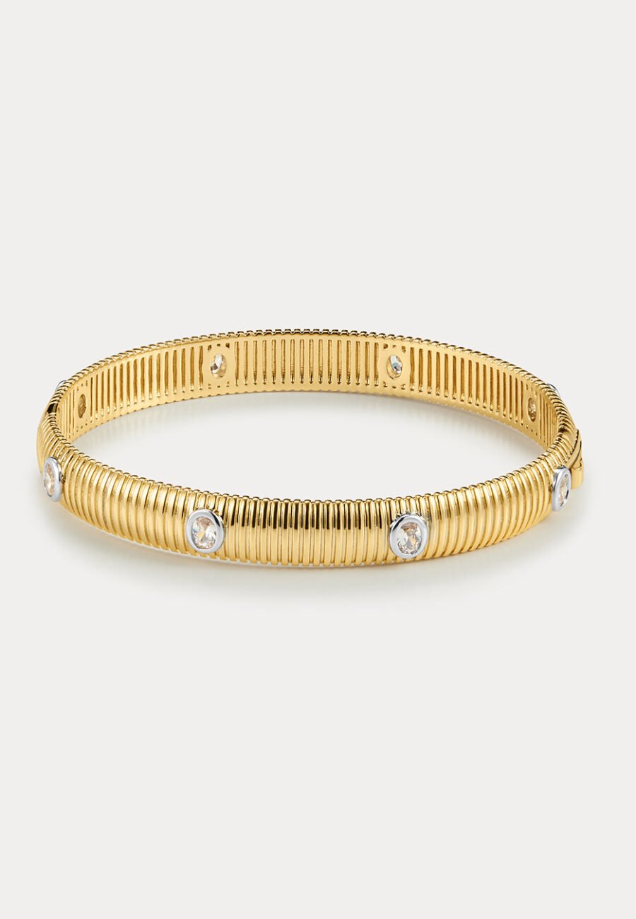 The Georgia Ridged Bangle- Gold