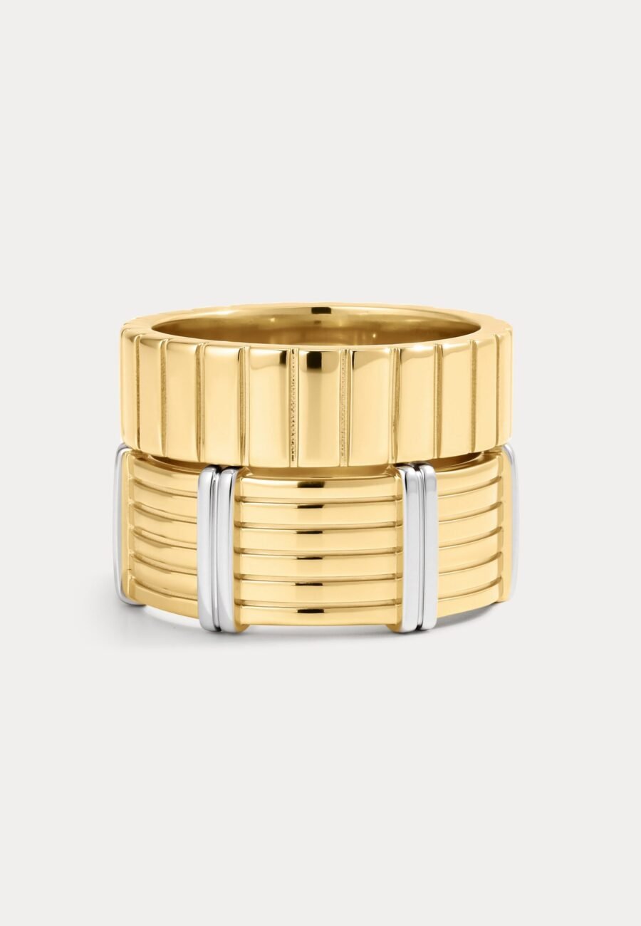 The Luna Bezel Ring Set-Gold