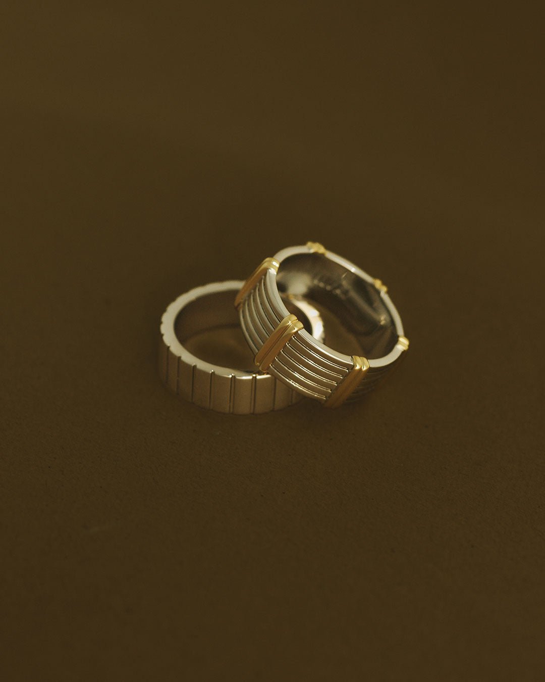 The Luna Bezel Ring Set-Gold - Image 5