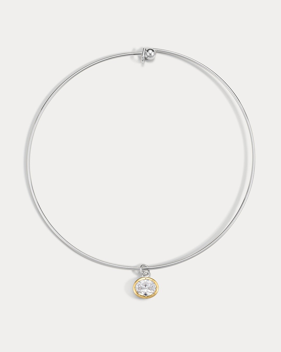 The Marais Pendant Wire Necklace- Silver
