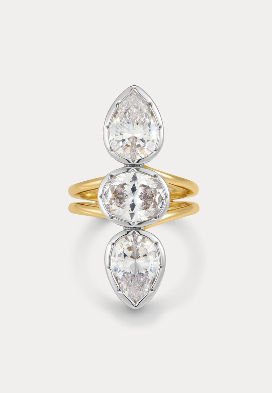 The Marais Triple Statement Ring-Gold
