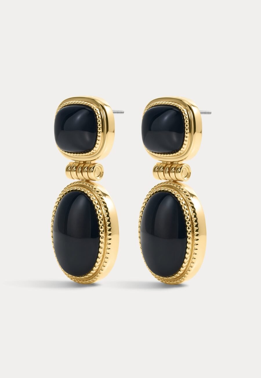The Midnight Mesa Drop Studs-Gold