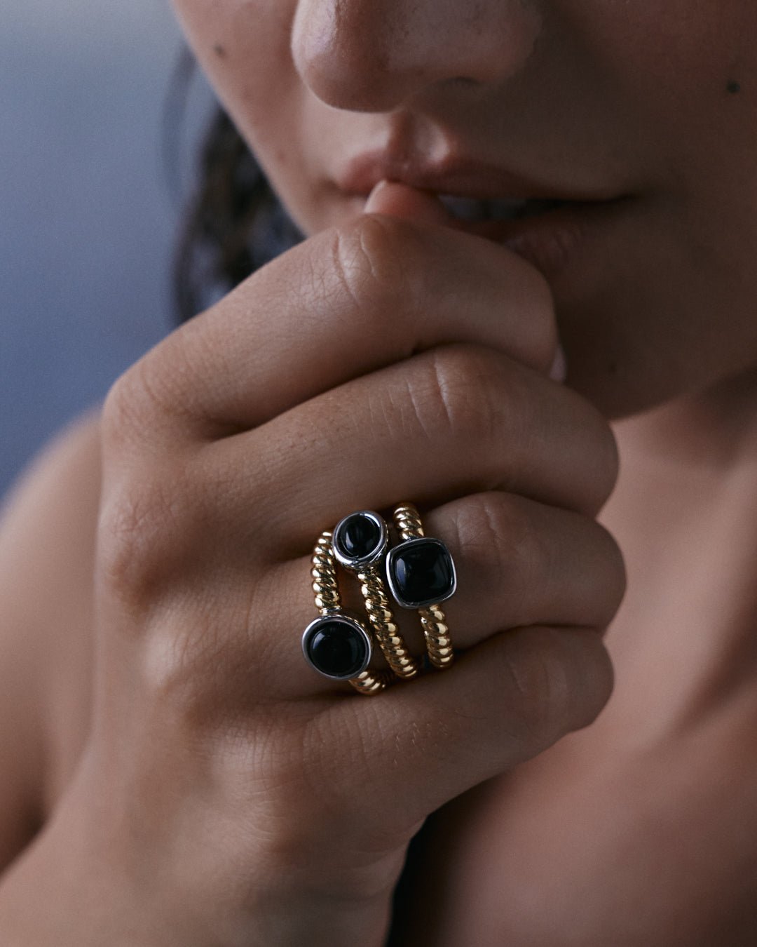 The Midnight Mesa Ring Set-Gold - Image 2