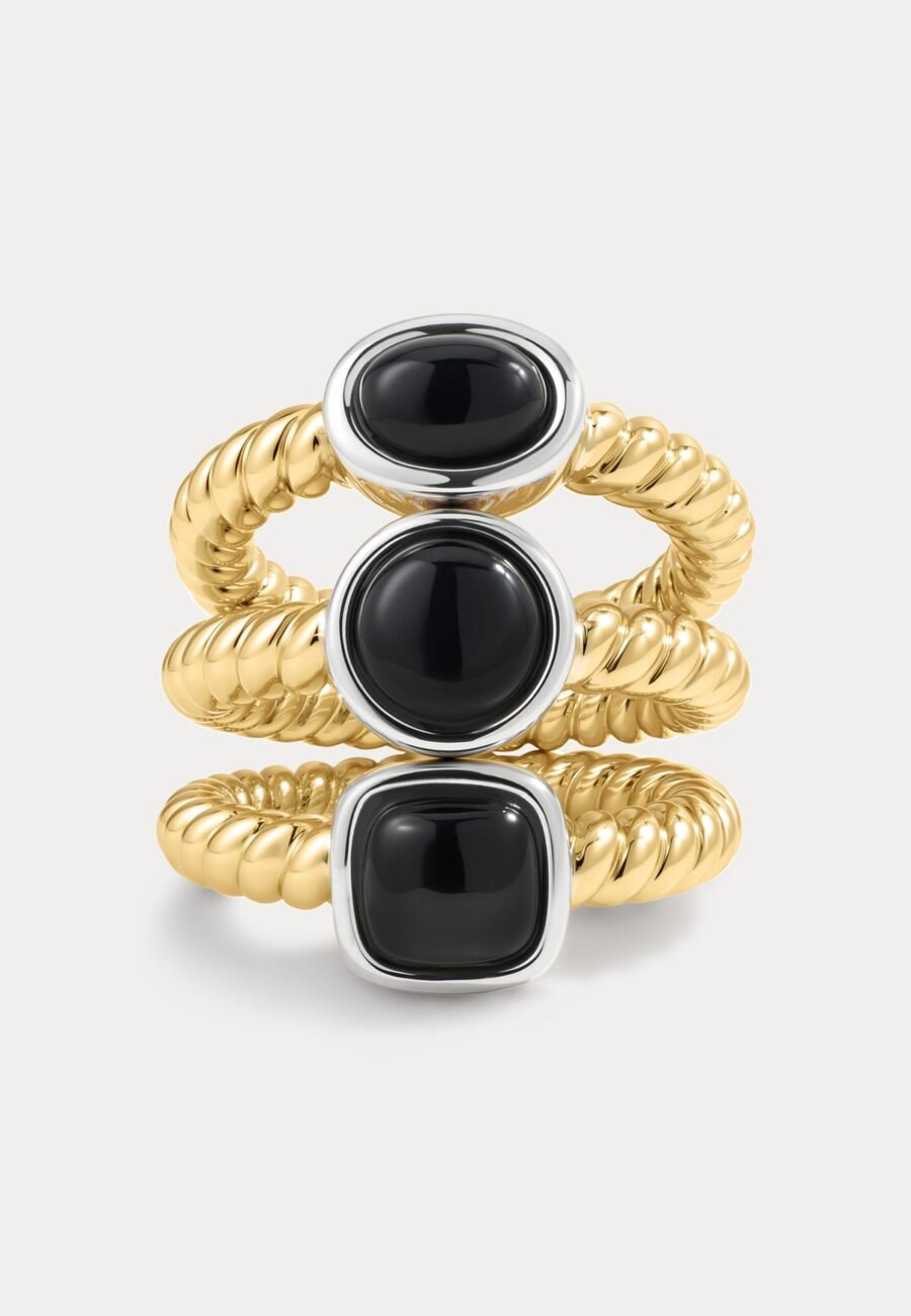 The Midnight Mesa Ring Set-Gold