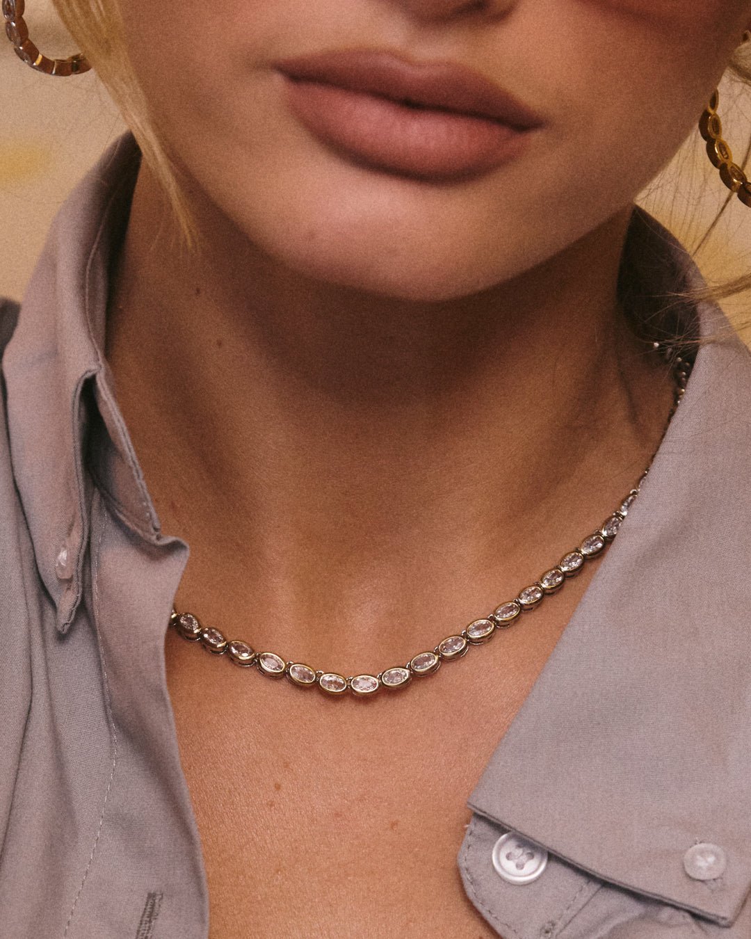 The Palais Tennis Necklace-Gold - Image 4