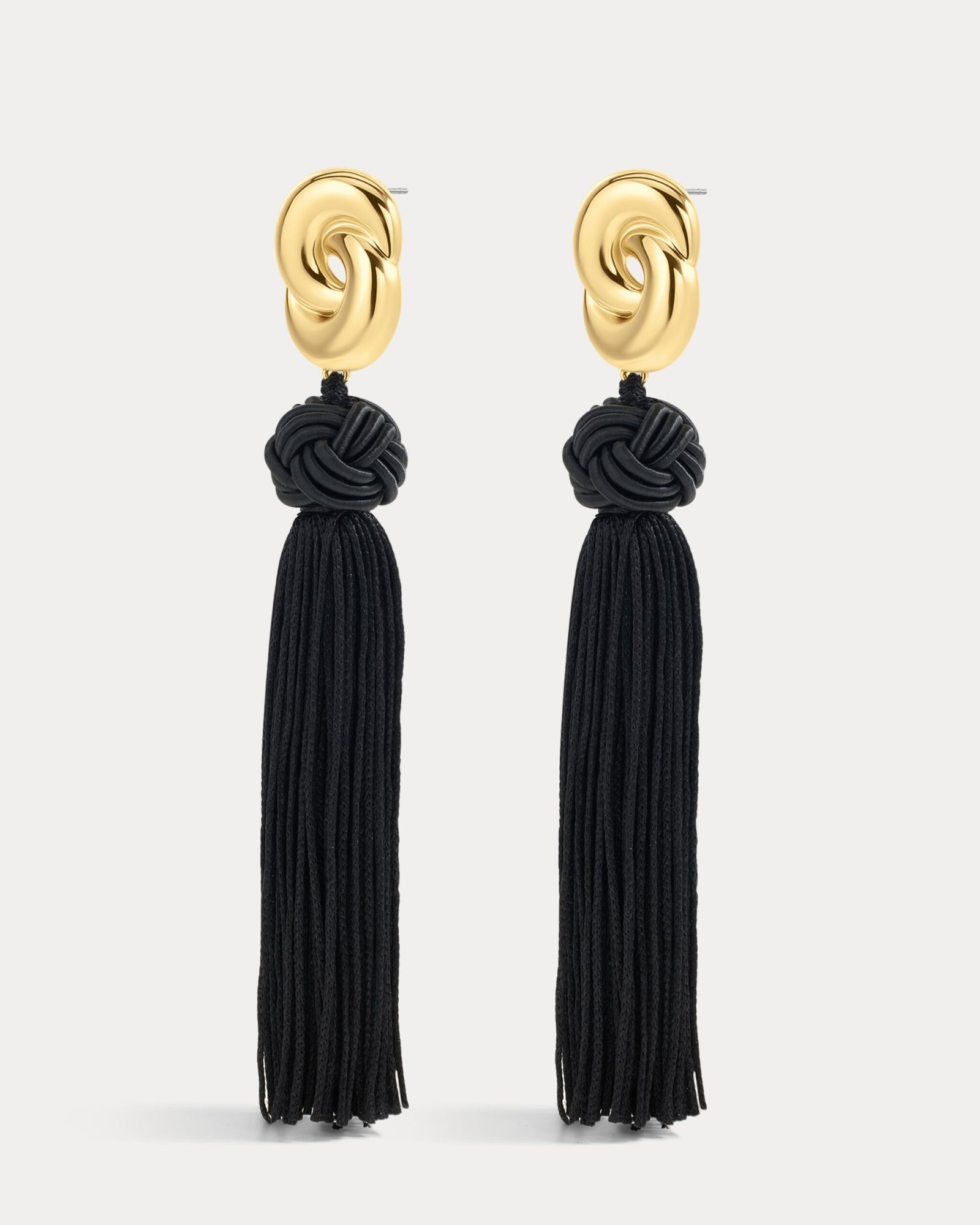 The Solstice Knot Tassel Earrings-Gold