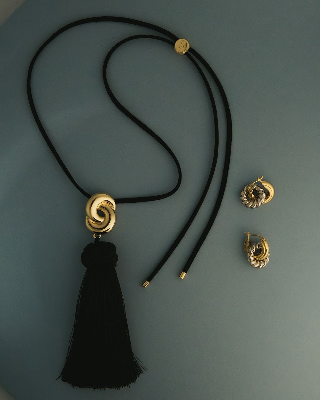 The Solstice Knot Tassel Necklace-Gold - Image 2