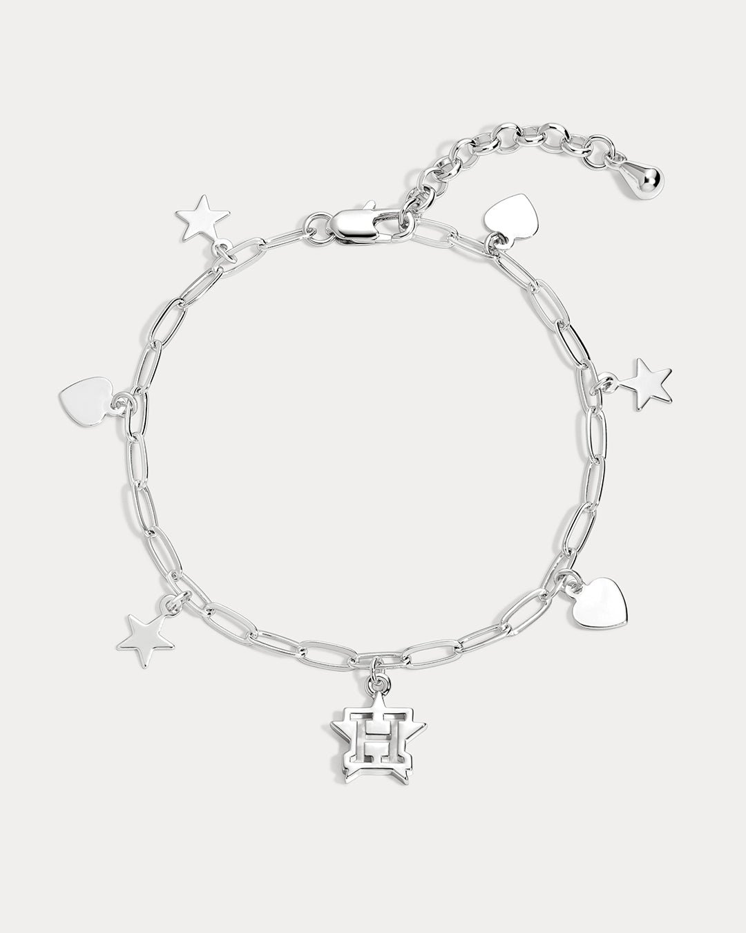 The MLB Star + Hearts Logo Charm Bracelet- Silver - Image 10