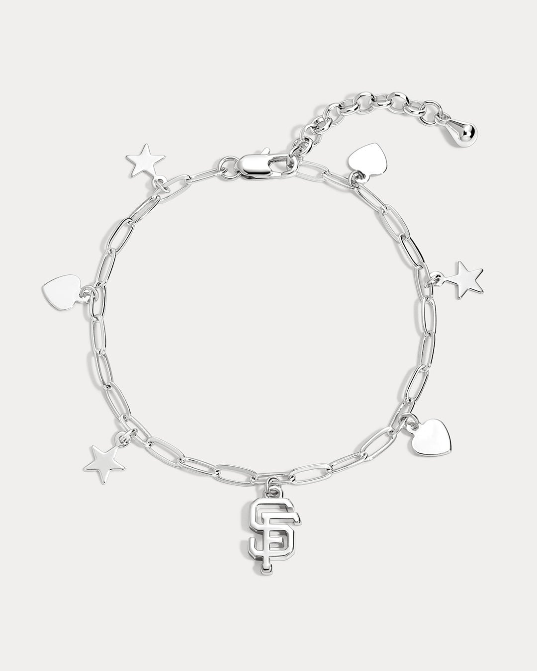 The MLB Star + Hearts Logo Charm Bracelet- Silver - Image 11