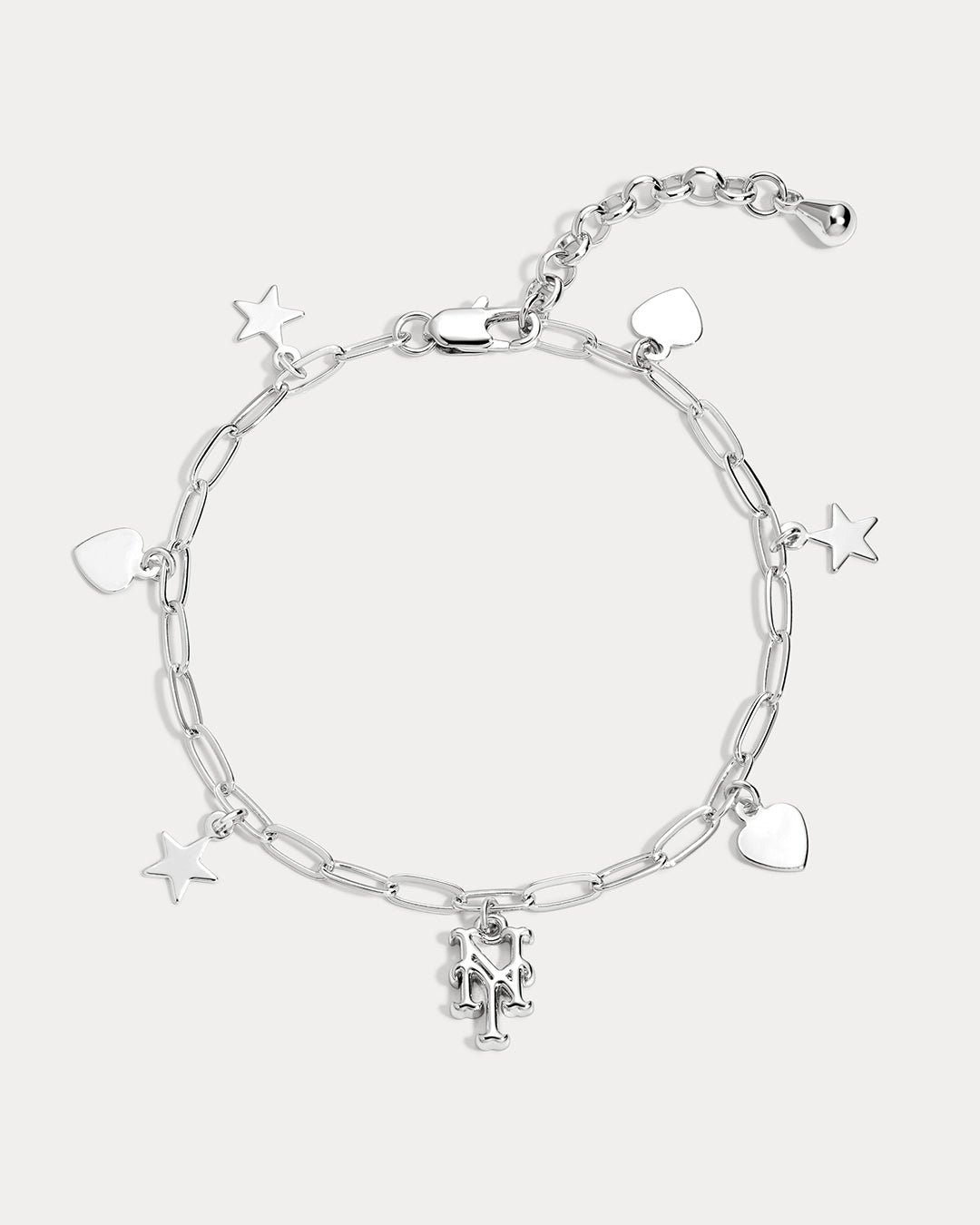 The MLB Star + Hearts Logo Charm Bracelet- Silver - Image 12
