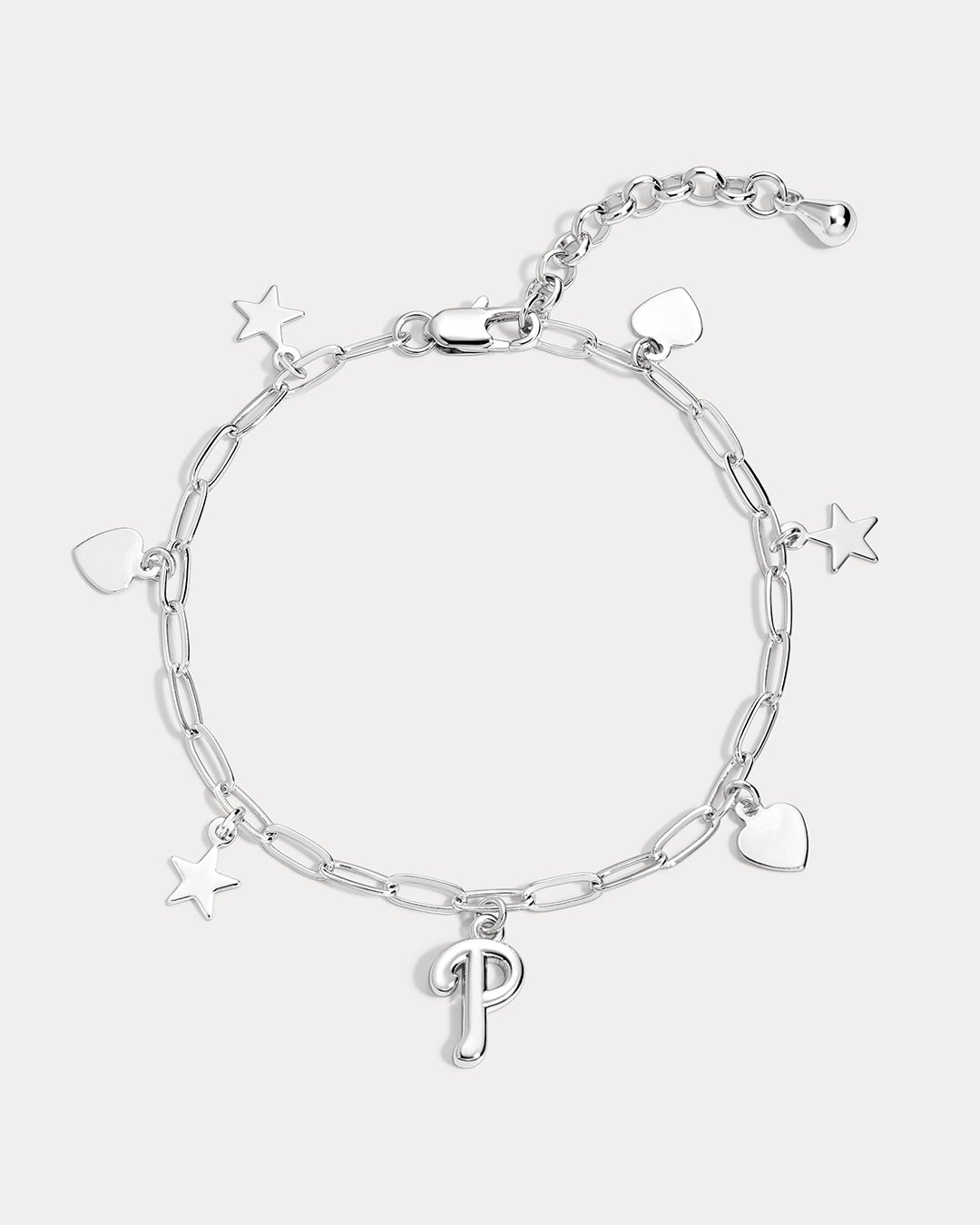 The MLB Star + Hearts Logo Charm Bracelet- Silver - Image 6