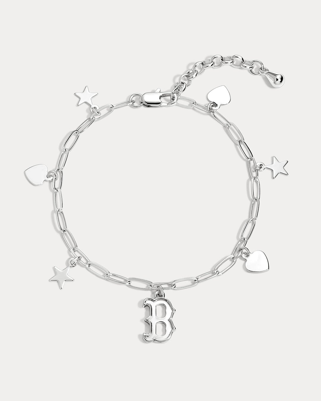 The MLB Star + Hearts Logo Charm Bracelet- Silver - Image 5