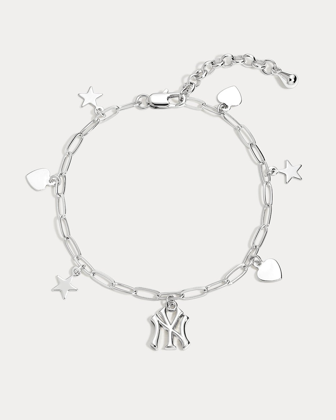 The MLB Star + Hearts Logo Charm Bracelet- Silver - Image 4