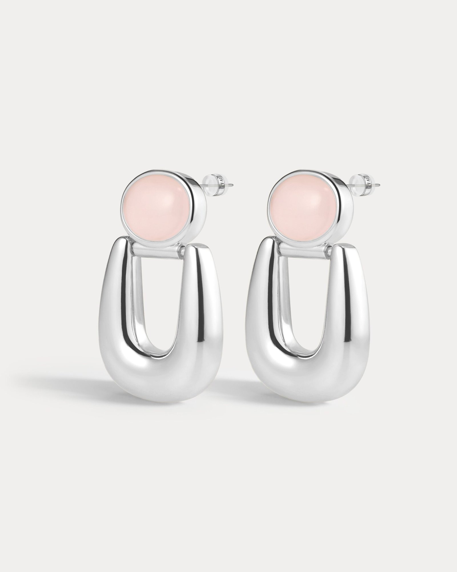 The Rose Quartz Rio Earrings- Silver