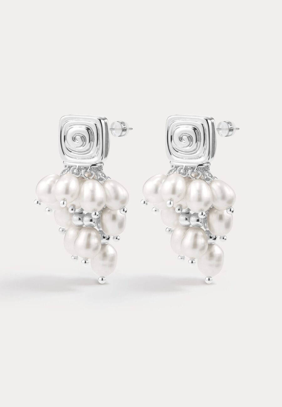 The Seychelles Pearl Statement Studs- Silver